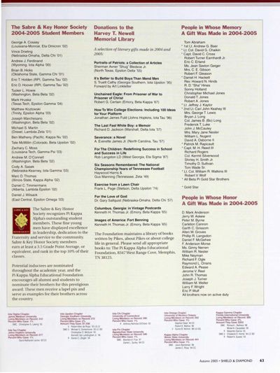 The Sabre And Key Honor Society 2004-2005 Student Members